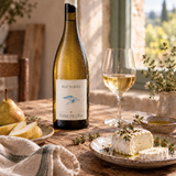 Terre de l’Élu Roc’h Avel 2025 with fresh goat’s cheese, pear and herbs