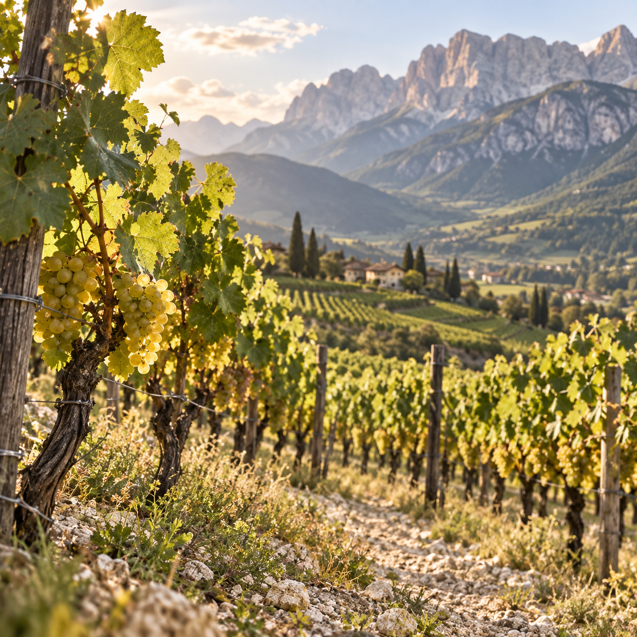 Chardonnay vines in Alto Adige