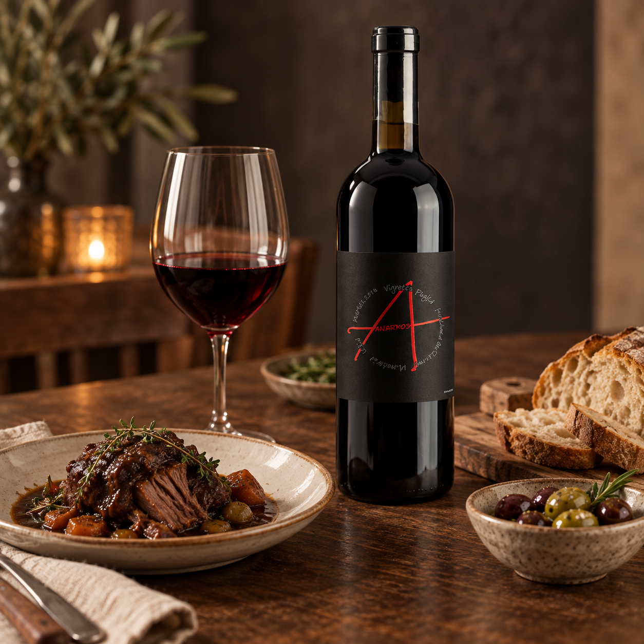 Felline Anarkos with slow-cooked beef